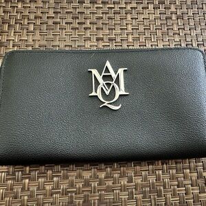 COPY - Black Alexander McQueen Wallet with silver logo